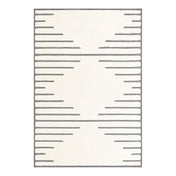 Area Rug, 6'1" x 9' in Ivory/White with High-Low Pile