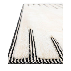 Area Rug, 6'1" x 9' in Ivory/White with High-Low Pile