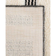 Area Rug, 6'1" x 9' in Ivory/White with High-Low Pile
