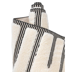Area Rug, 6'1" x 9' in Ivory/White with High-Low Pile