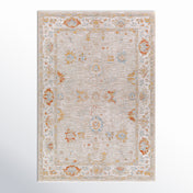 Area Rug, 6'7" x 9'6", Beige with Oriental Pattern