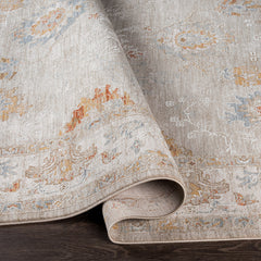 Area Rug, 6'7" x 9'6", Beige with Oriental Pattern
