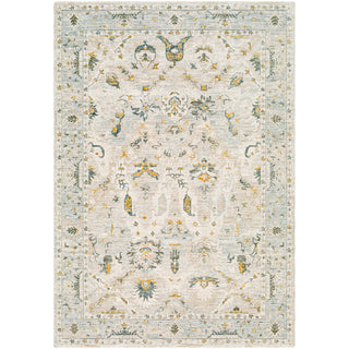 Area Rug, 6'7" x 9'6", Cream Polyester with Fringe
