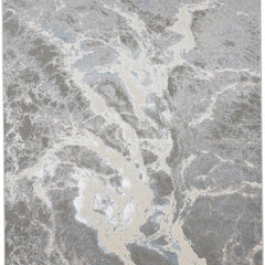Area Rug, 6'7" x 9'6", Silver Gray with High-Low Pile