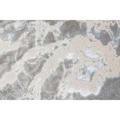 Area Rug, 6'7" x 9'6", Silver Gray with High-Low Pile