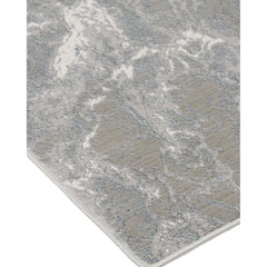 Area Rug, 6'7" x 9'6", Silver Gray with High-Low Pile