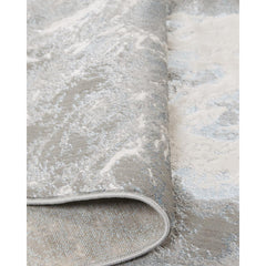 Area Rug, 6'7" x 9'6", Silver Gray with High-Low Pile