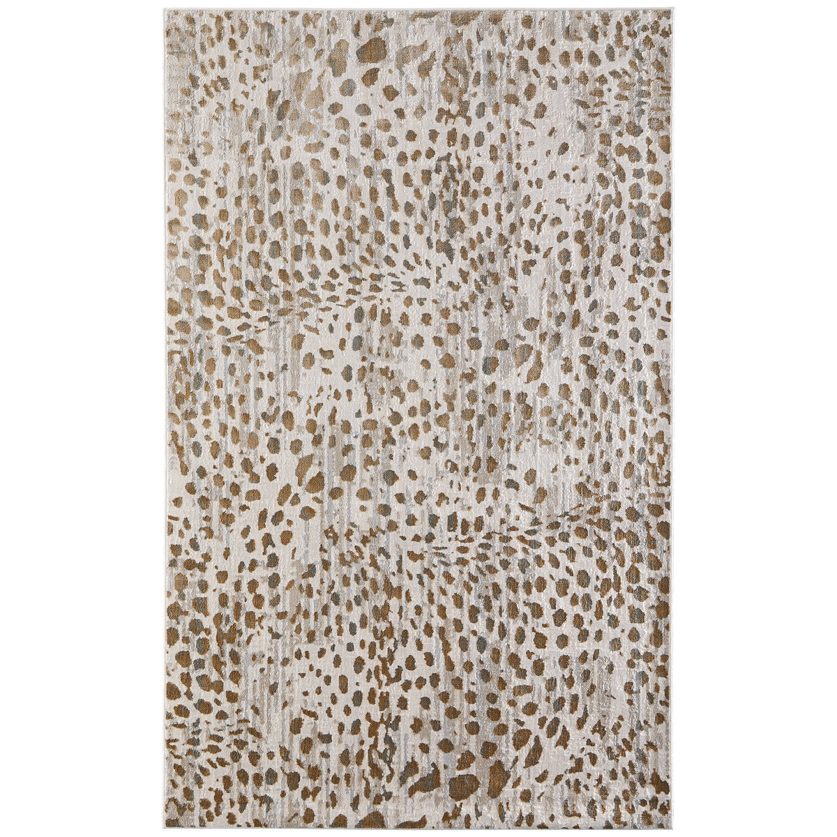 Area Rug, 6'7" x 9'6" with Brown Animal Print
