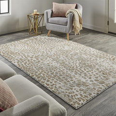 Area Rug, 6'7" x 9'6" with Brown Animal Print