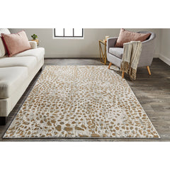 Area Rug, 6'7" x 9'6" with Brown Animal Print