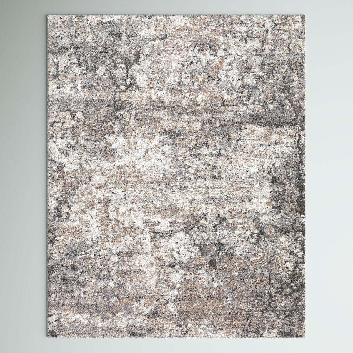 Area Rug, 6'7" x 9'6" with Gray Abstract Pattern