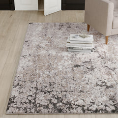Area Rug, 6'7" x 9'6" with Gray Abstract Pattern