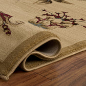 Area Rug, 6'7" x 9'6" with Ivory Floral Pattern