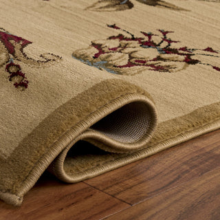 Area Rug, 6'7" x 9'6" with Ivory Floral Pattern