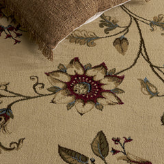 Area Rug, 6'7" x 9'6" with Ivory Floral Pattern