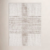 Area Rug, 6'7" x 9', Polyester in Ivory and Dark Brown