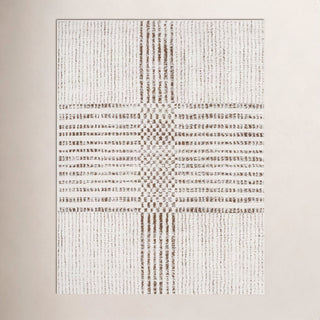 Area Rug, 6'7" x 9', Polyester in Ivory and Dark Brown