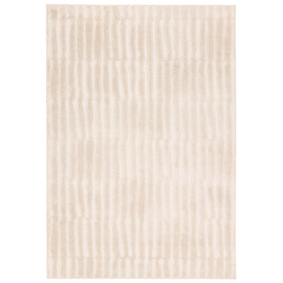 Area Rug, 6 ft 3 in x 9 ft 6 in with Cream Striped Pattern