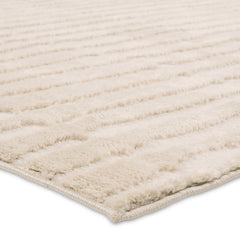 Area Rug, 6 ft 3 in x 9 ft 6 in with Cream Striped Pattern