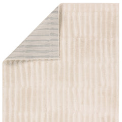 Area Rug, 6 ft 3 in x 9 ft 6 in with Cream Striped Pattern
