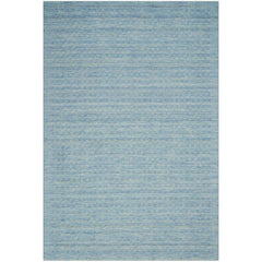 Area Rug, 6 ft 6 in x 9 ft 6 in, Blue Wool