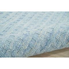 Area Rug, 6 ft 6 in x 9 ft 6 in, Blue Wool