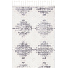 Area Rug, 6 ft 6 in x 9 ft, Ivory and Gray with Geometric Pattern
