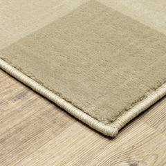 Area Rug, 6 ft 7 in x 9 ft 2 in, Gingham in Beige/Ivory