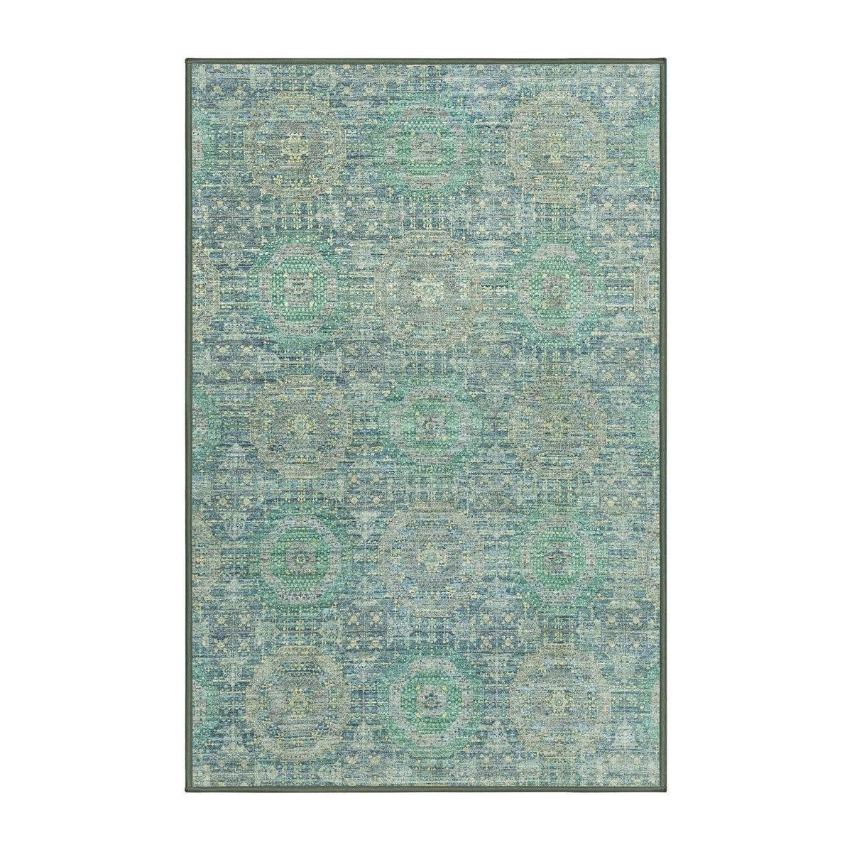Area Rug, 6 ft x 9 ft, Blue Chenille
