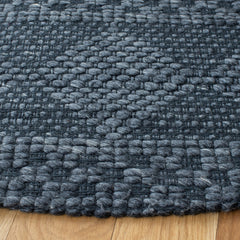 Area Rug, 6 ft x 9 ft, Charcoal Woven in Nylon, Cotton and Wool