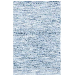 Area Rug, 6 ft x 9 ft, Hand Woven, Blue Cotton and Wool