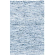 Area Rug, 6 ft x 9 ft, Hand Woven, Blue Cotton and Wool