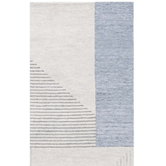 Area Rug, 6 ft x 9 ft in Beige and Gray Geometric