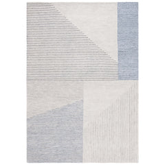 Area Rug, 6 ft x 9 ft in Beige and Gray Geometric