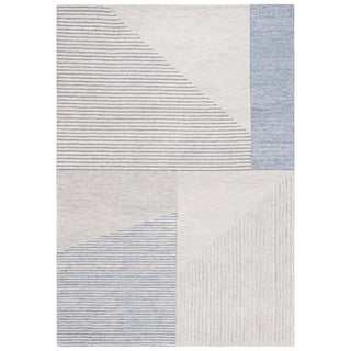 Area Rug, 6 ft x 9 ft in Beige and Gray Geometric