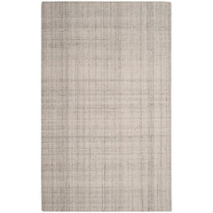 Area Rug, 6 Ft x 9 Ft in Light Gray Wool Blend