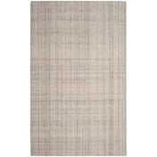 Area Rug, 6 Ft x 9 Ft in Light Gray Wool Blend