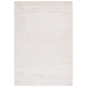 Area Rug, 6 ft x 9 ft, Ivory Hand Woven Cotton and Wool