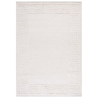 Area Rug, 6 ft x 9 ft, Ivory Hand Woven Cotton and Wool