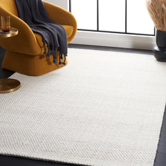 Area Rug, 6 ft x 9 ft, Ivory with Wool and Polyester