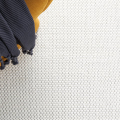 Area Rug, 6 ft x 9 ft, Ivory with Wool and Polyester