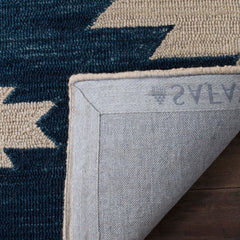 Area Rug, 6 ft x 9 ft, Multi-Colored Wool with Geometric Pattern