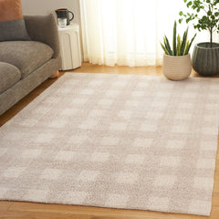 Area Rug, 6 ft x 9 ft, Recycled Cotton with Ivory and Beige