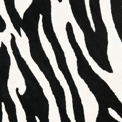 Area Rug, 6 ft x 9 ft, White and Black Animal Print Wool