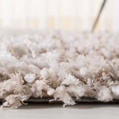 Area Rug, 6 ft x 9 ft with Beige and Ivory Polyester