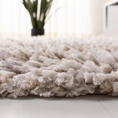 Area Rug, 6 ft x 9 ft with Beige and Ivory Polyester