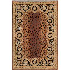 Area Rug, 6 ft x 9 ft with Gold and Black Wool
