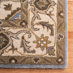 Area Rug, 6 ft x 9 ft, Wool in Light Blue/Beige