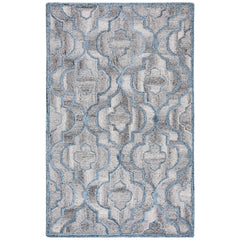 Area Rug, 6 x 9 ft in Gray with Quatrefoil Pattern