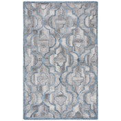Area Rug, 6 x 9 ft in Gray with Quatrefoil Pattern